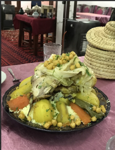 Tajine Dish in Morocco. Cultural Tourism includes preparation and tasting of foods.