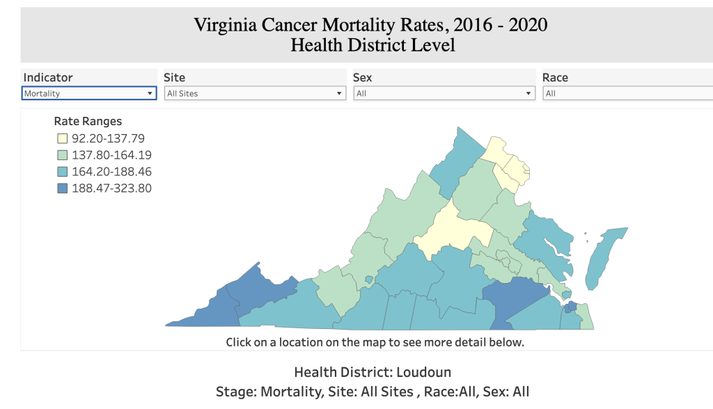 Virginia Cancer Mortality 2016-2020