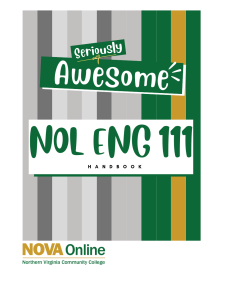 NOVA Online ENG 111 Handbook book cover