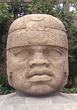 Olmec boulder/giant head sculpture