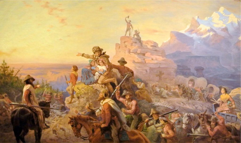 painting depicting romanticized version of Westward expansion