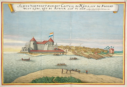 Drawing of Elmina Castle on the west coast of Ghana