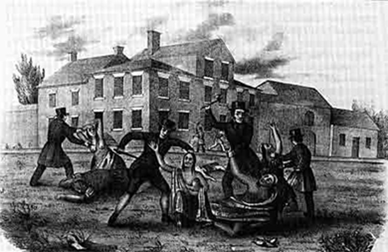 Lithograph of Massacre at Conestoga