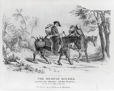 Lithograph of Catholic priests in Mexico