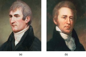 Painting of Meriwether Lewis (a) and William Clark (b) by Charles Willson Peale