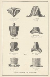 Illustration of beaver hat styles.