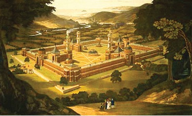 Engraving of New Harmony Commune