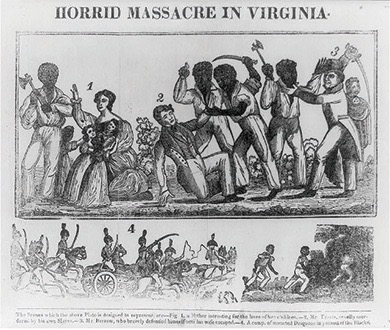 Newspaper Print depicting the Nat Turner Rebellion
