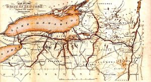 1853 Map of New York State depicting the extent of New York’s canal and railroad networks
