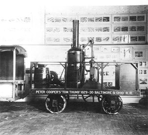 A replica of Tom Thumb, the first American-built steam locomotive