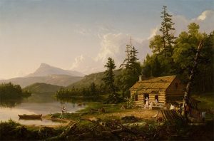 Painting "Home in the Woods" by painter Thomas Cole