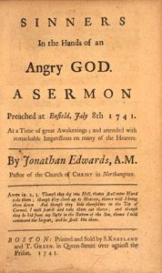 Frontpiece of Sinners in the Hands of an Angry God, printed in 1741.